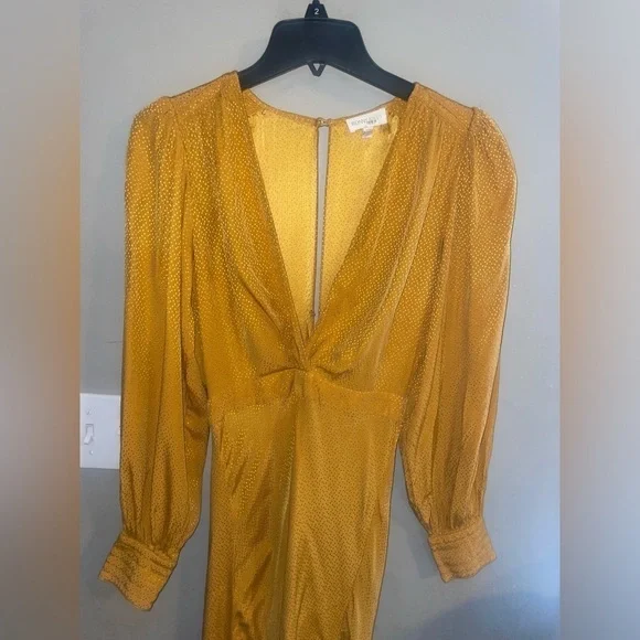 Ronny Kobo Estelle Silk Dress in Yellow ๐ป Revolve sz Medium - Picture 11 of 15